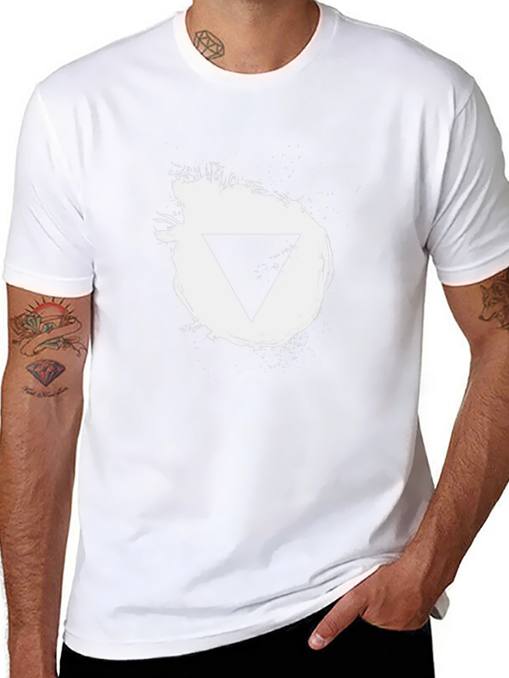 Modern Black T-Shirt with Triangle Graphic