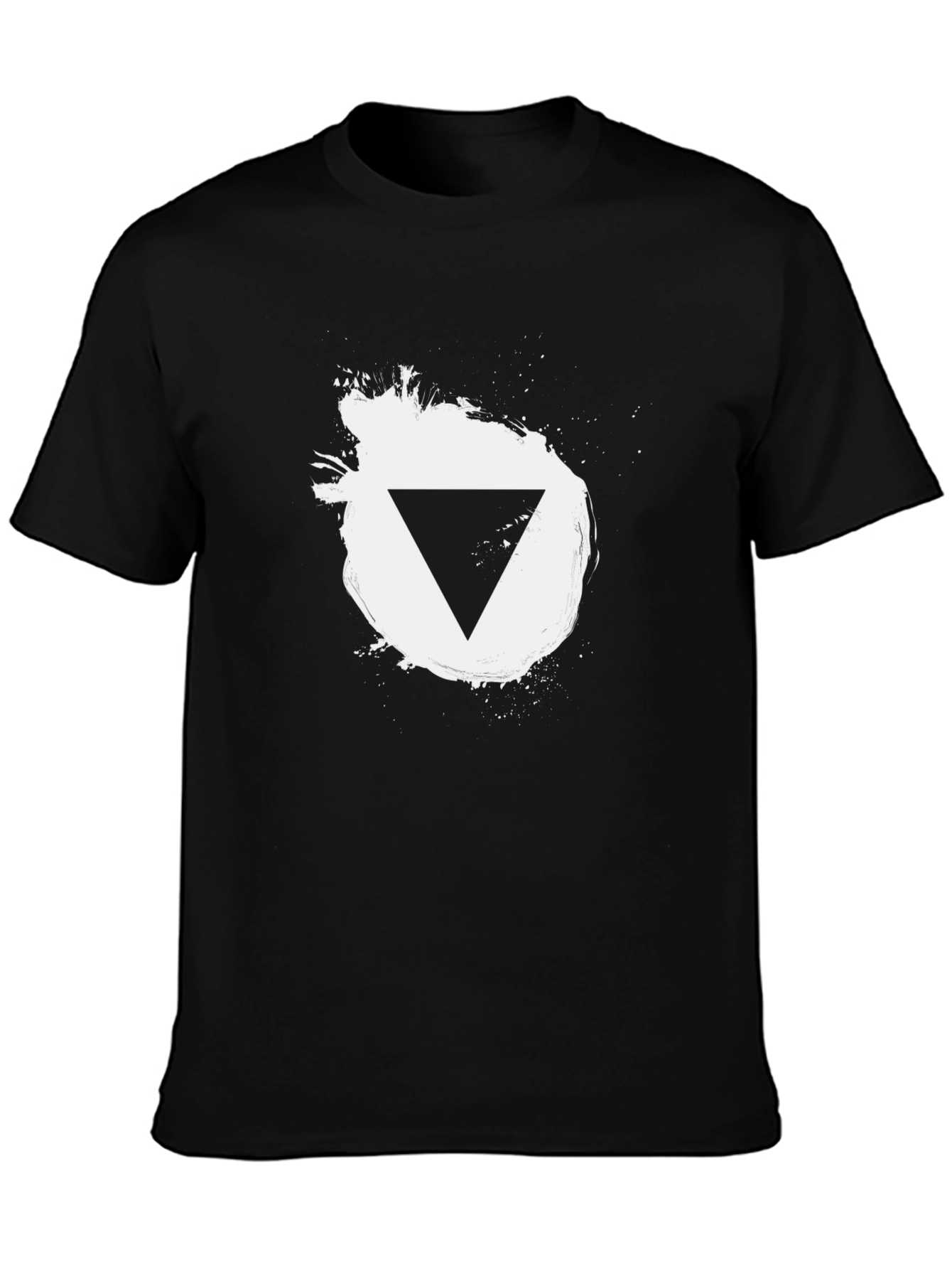 Modern Black T-Shirt with Triangle Graphic