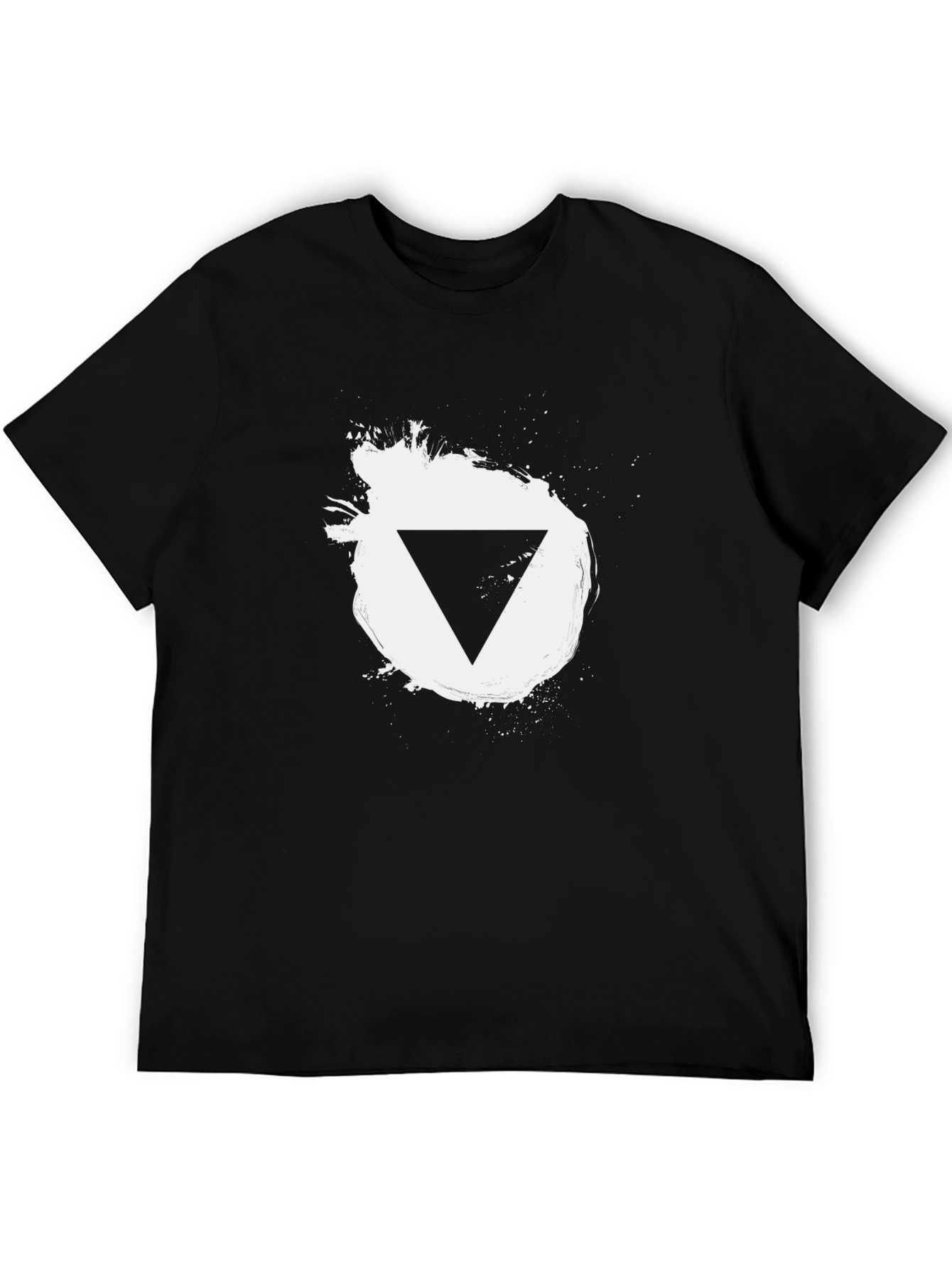 Modern Black T-Shirt with Triangle Graphic