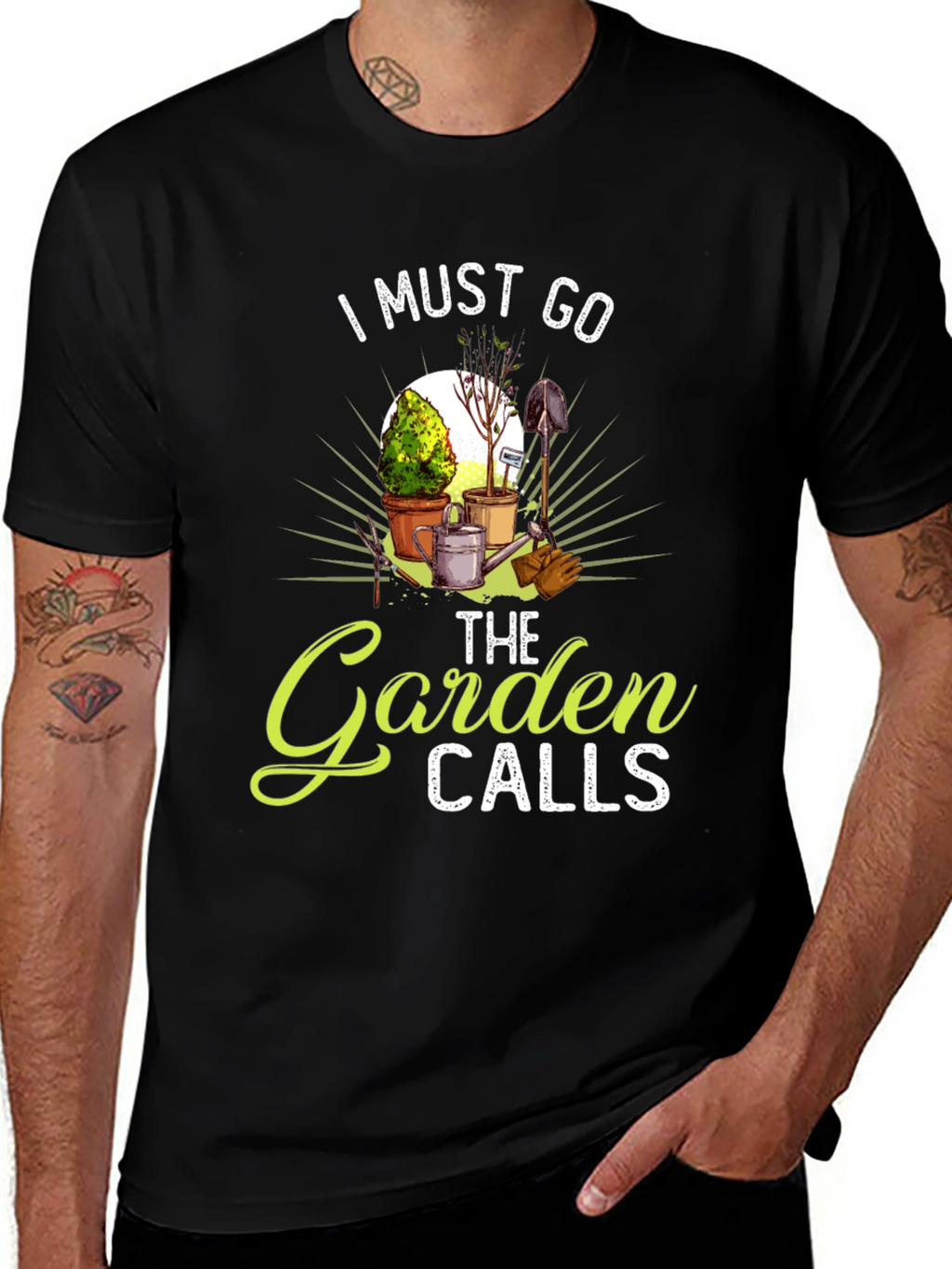 The Garden Calls Black T-Shirt Gardening Lovers Tee