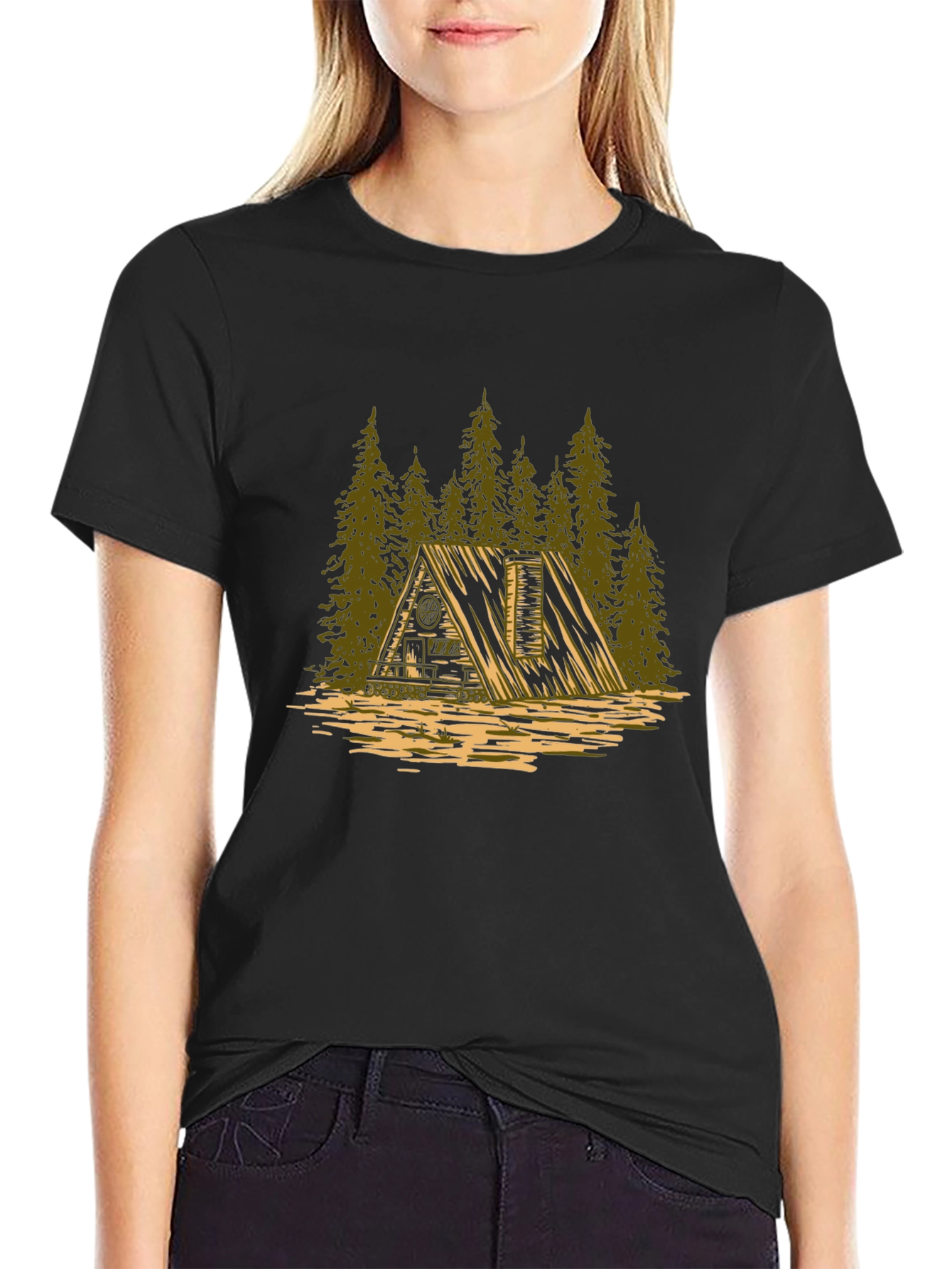 Cabin in the Woods Graphic Tee - Black