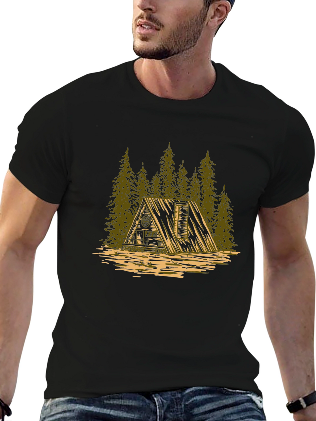 Cabin in the Woods Graphic Tee - Black