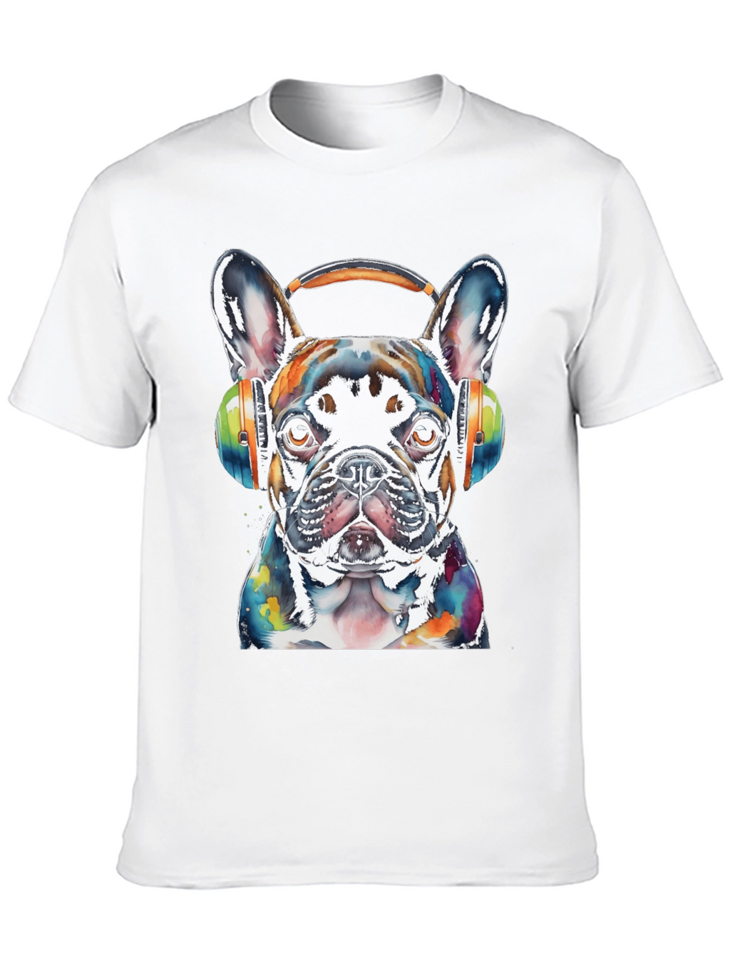 Dog with Headphones T-Shirt - Artistic Puppy Design