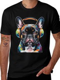 Dog with Headphones T-Shirt - Artistic Puppy Design