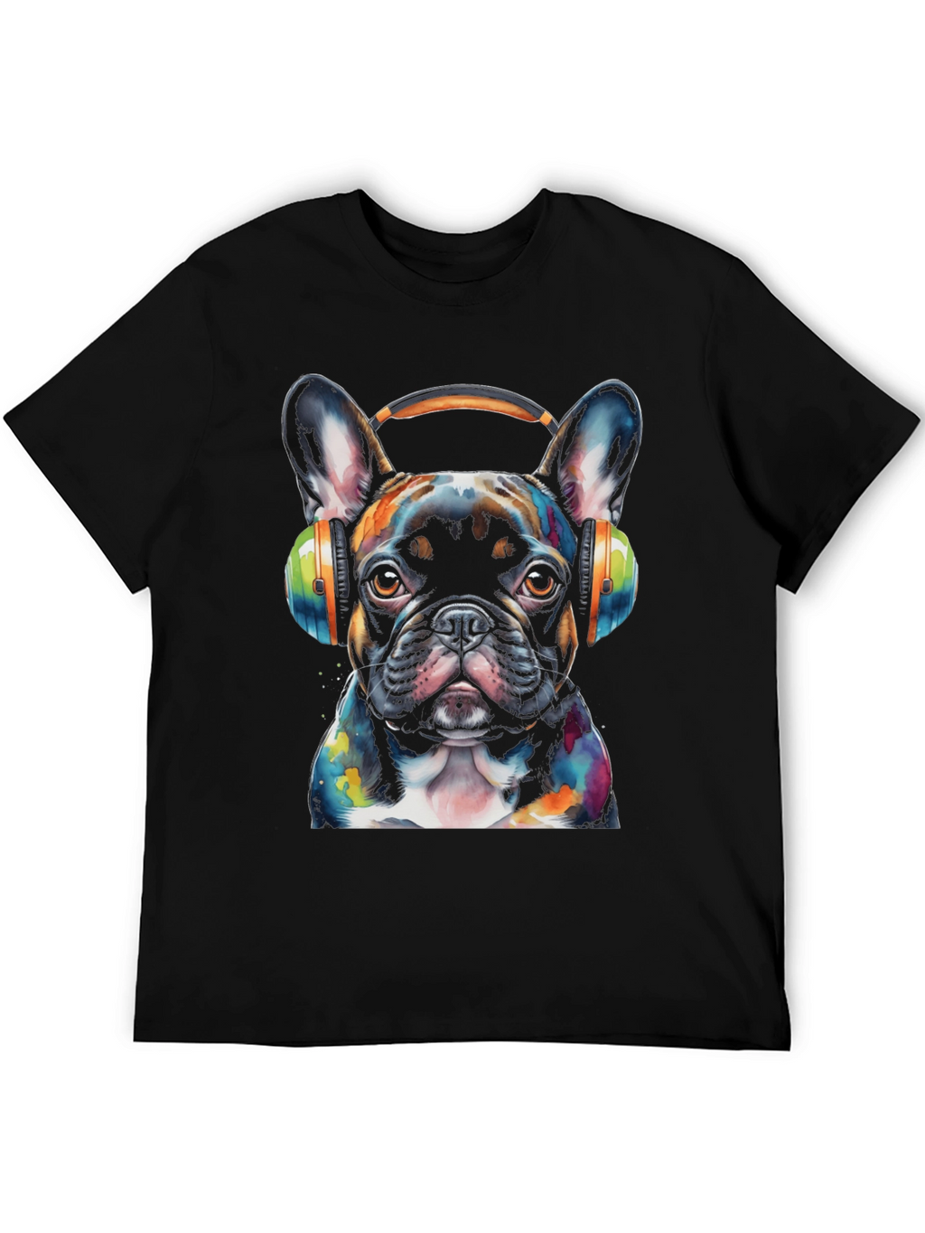 Dog with Headphones T-Shirt - Artistic Puppy Design