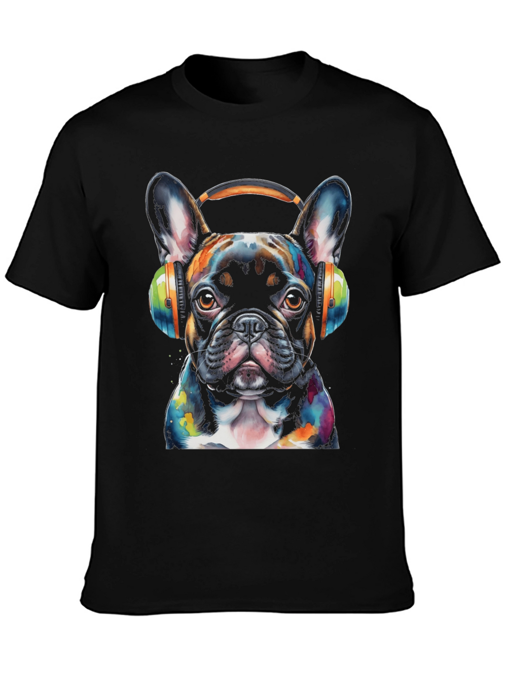 Dog with Headphones T-Shirt - Artistic Puppy Design