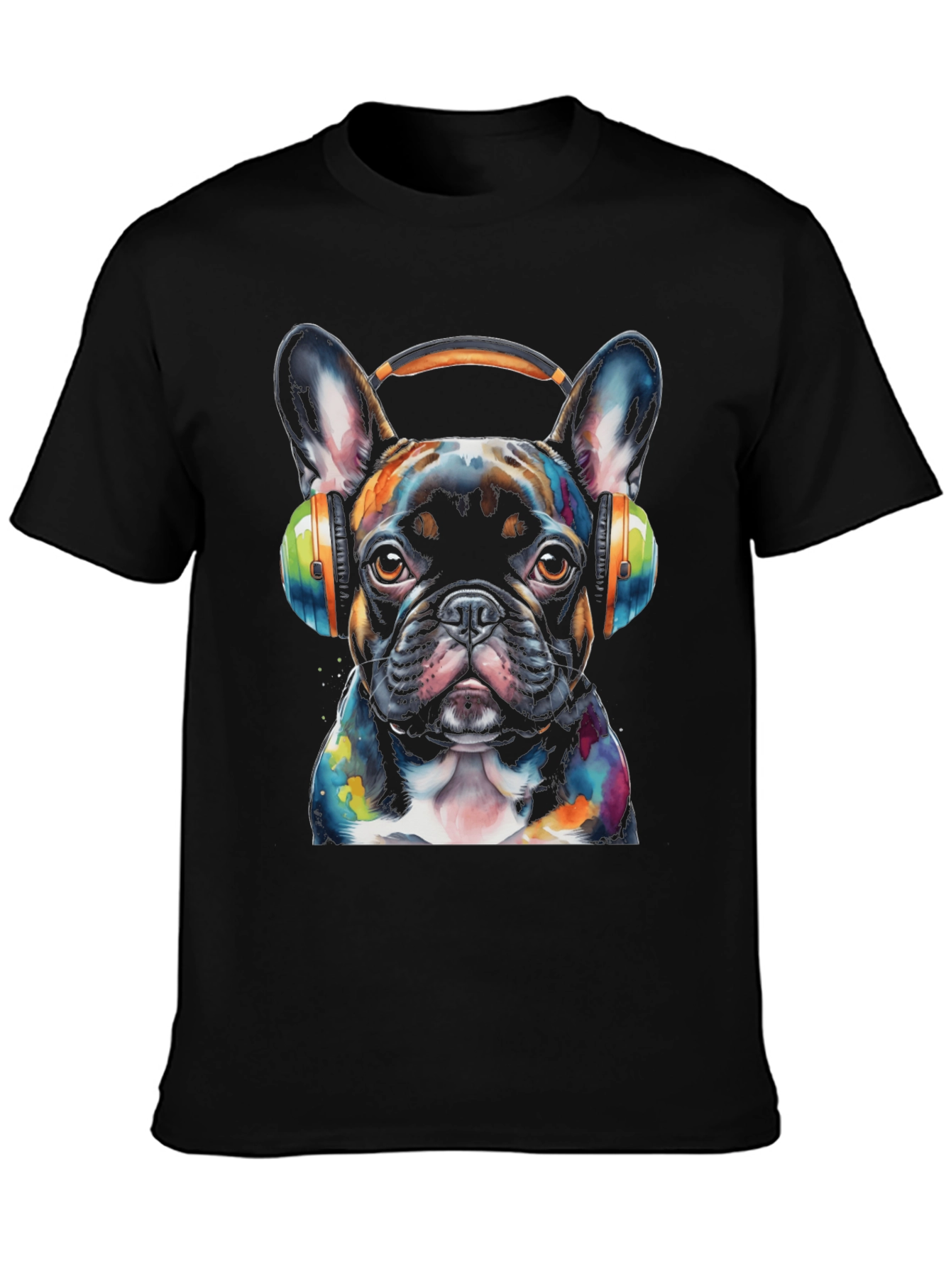 Dog with Headphones T-Shirt - Artistic Puppy Design