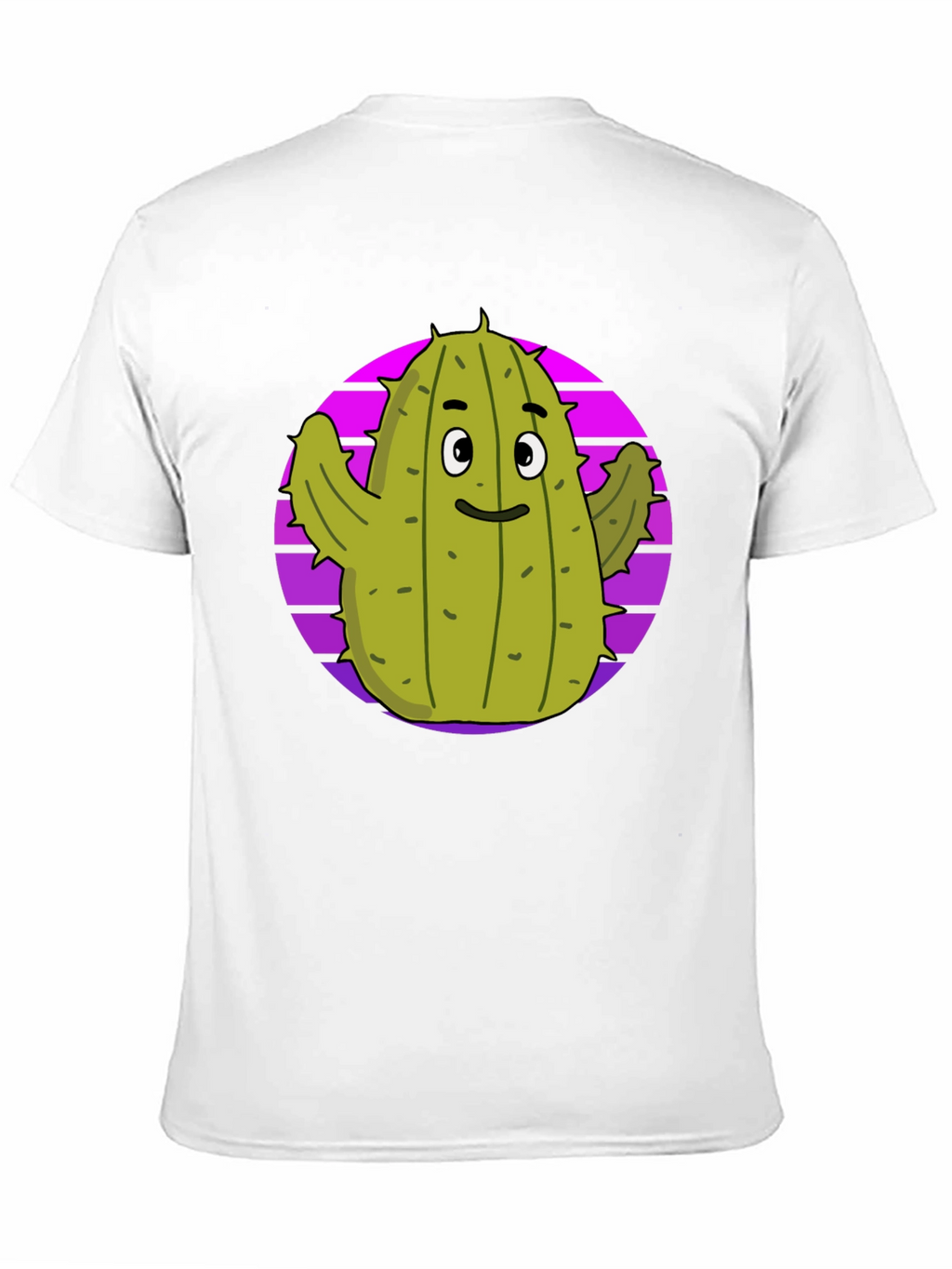 Fun Cactus Graphic Tee - Black Cotton T-Shirt