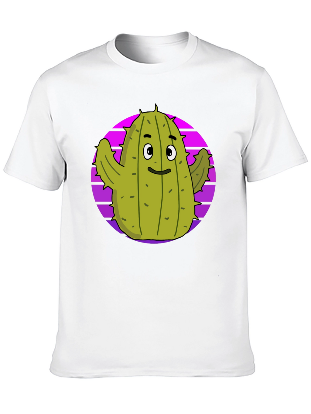 Fun Cactus Graphic Tee - Black Cotton T-Shirt