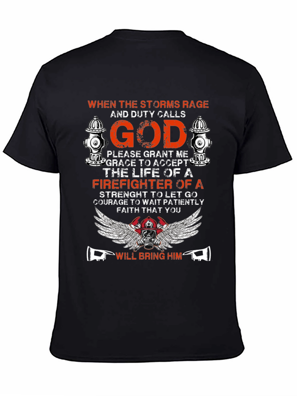 Firefighter God Graphic T-Shirt