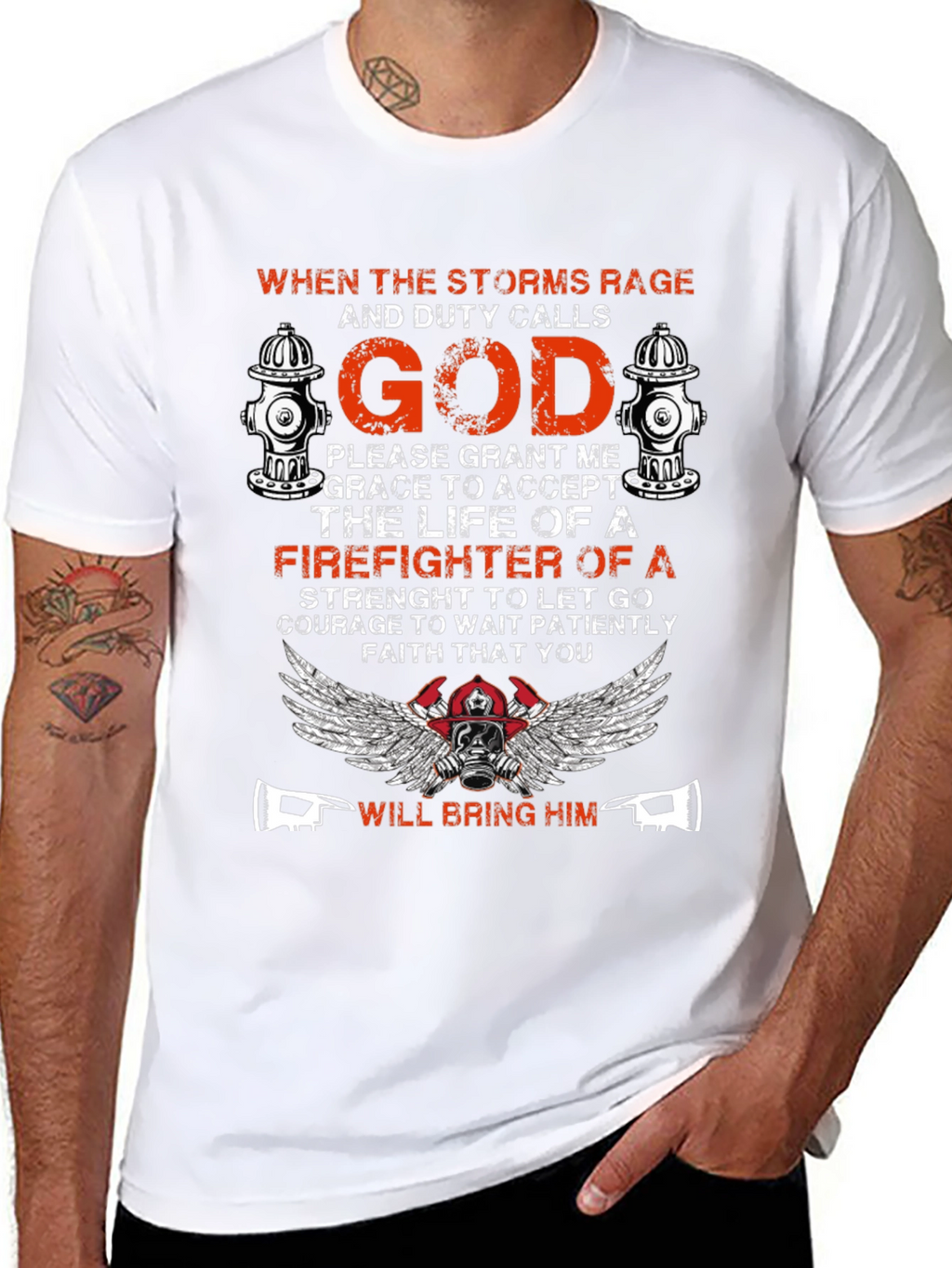 Firefighter God Graphic T-Shirt