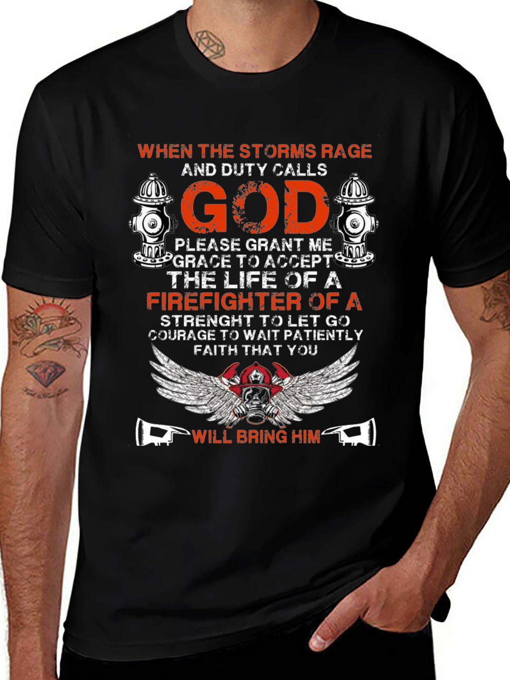 Firefighter God Graphic T-Shirt