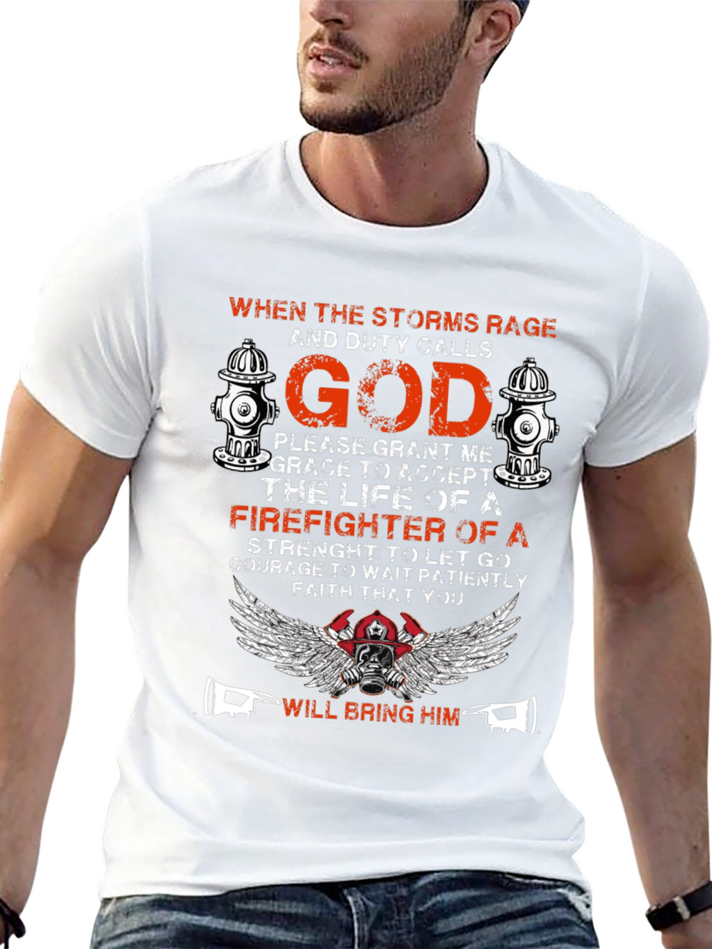 Firefighter God Graphic T-Shirt