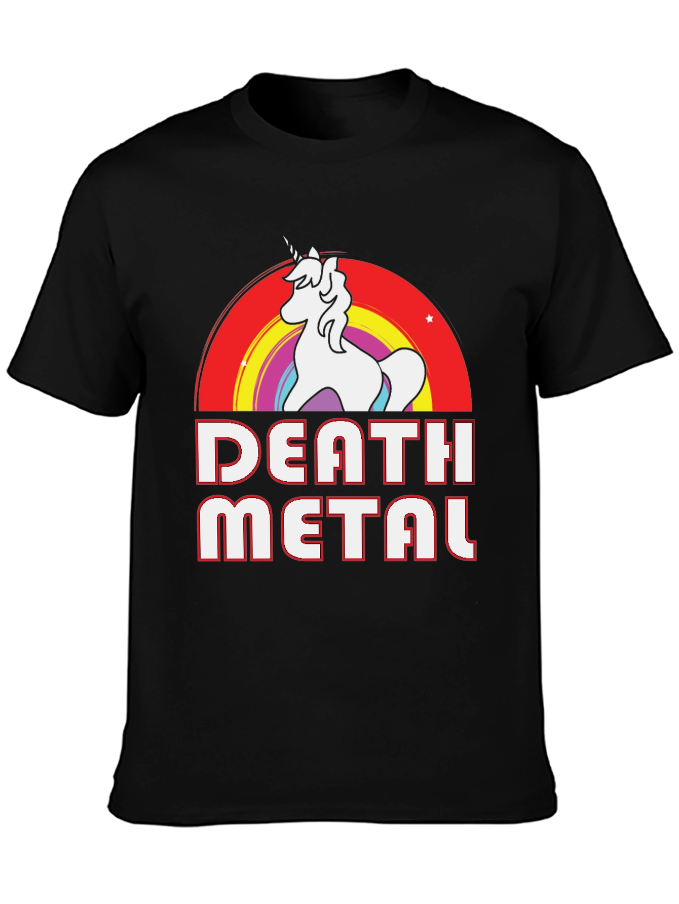 Death Metal Unicorn Rainbow T-Shirt