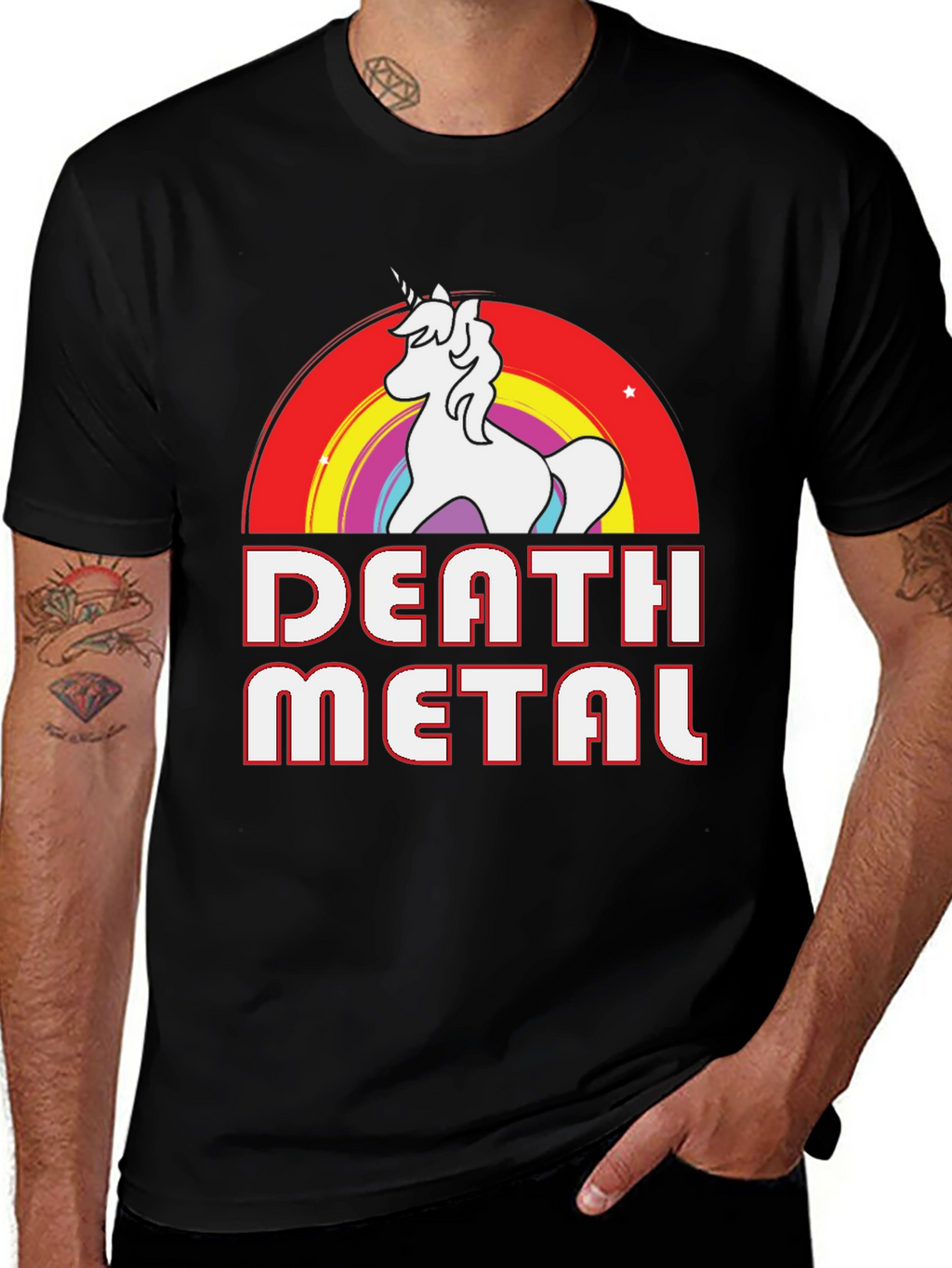 Death Metal Unicorn Rainbow T-Shirt