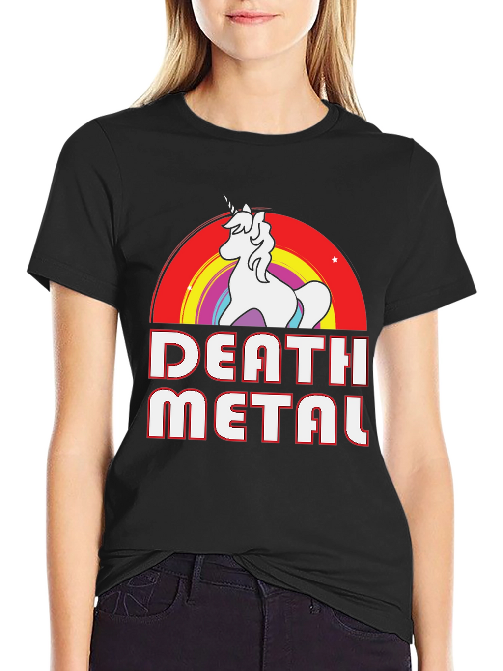 Death Metal Unicorn Rainbow T-Shirt