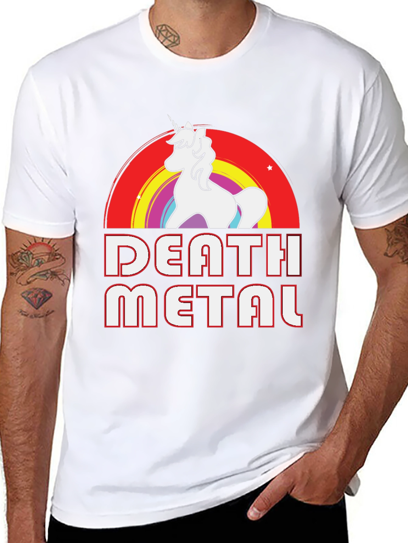 Death Metal Unicorn Rainbow T-Shirt