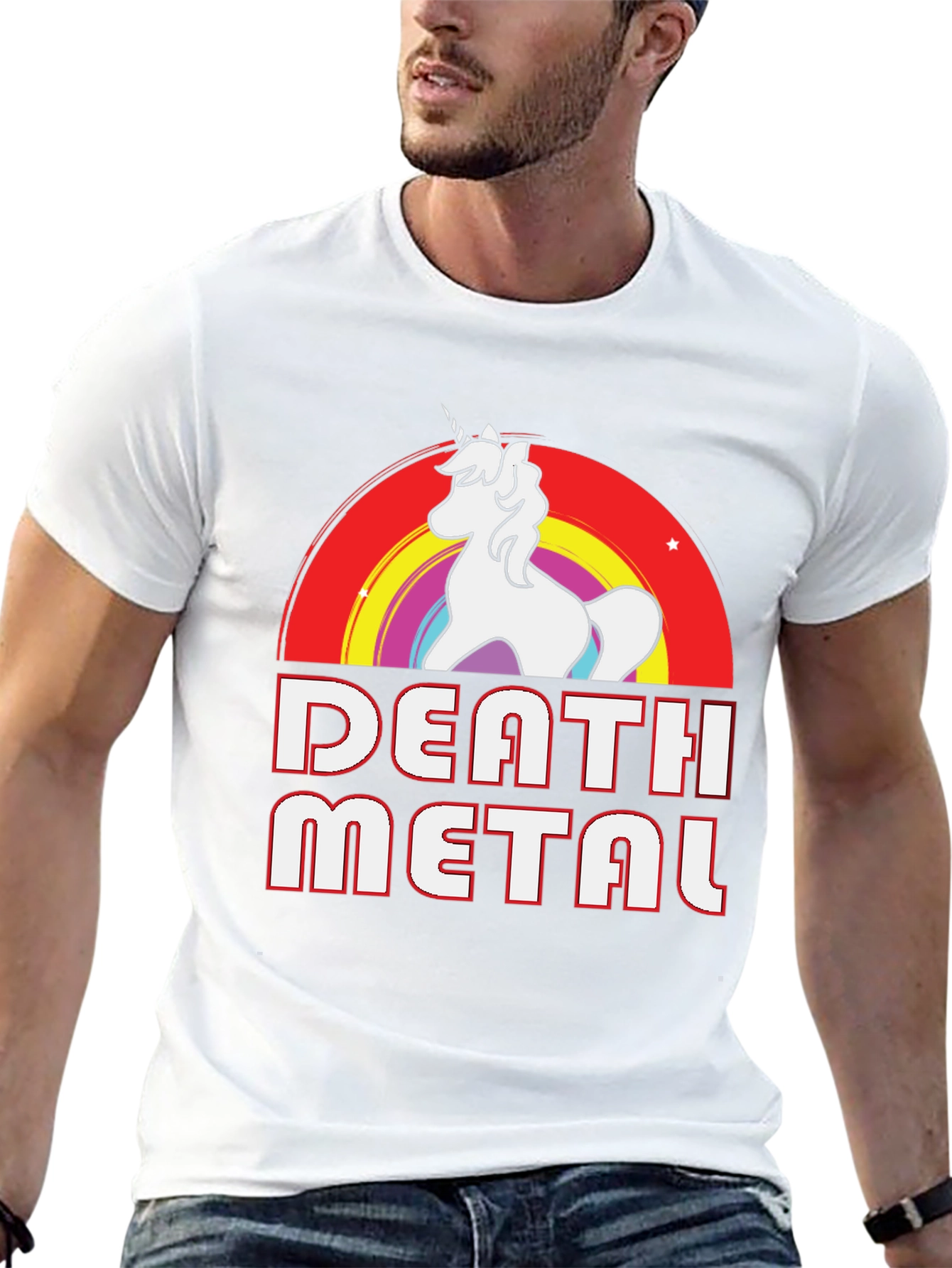 Death Metal Unicorn Rainbow T-Shirt