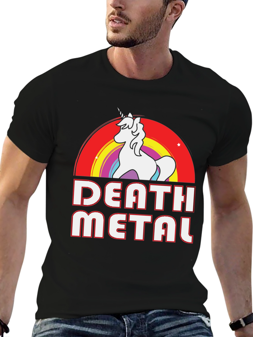 Death Metal Unicorn Rainbow T-Shirt