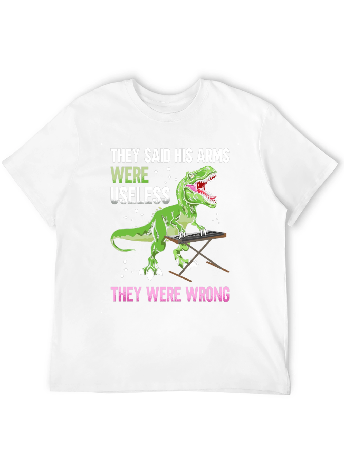 Dinosaur Playing Piano Graphic T-Shirt