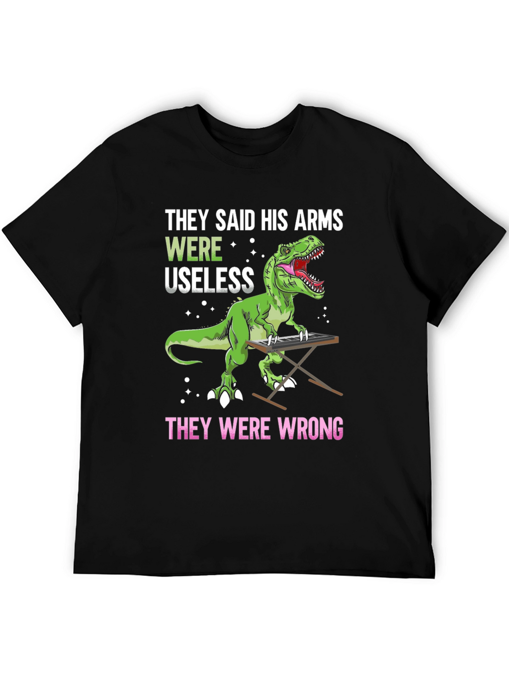 Dinosaur Playing Piano Graphic T-Shirt