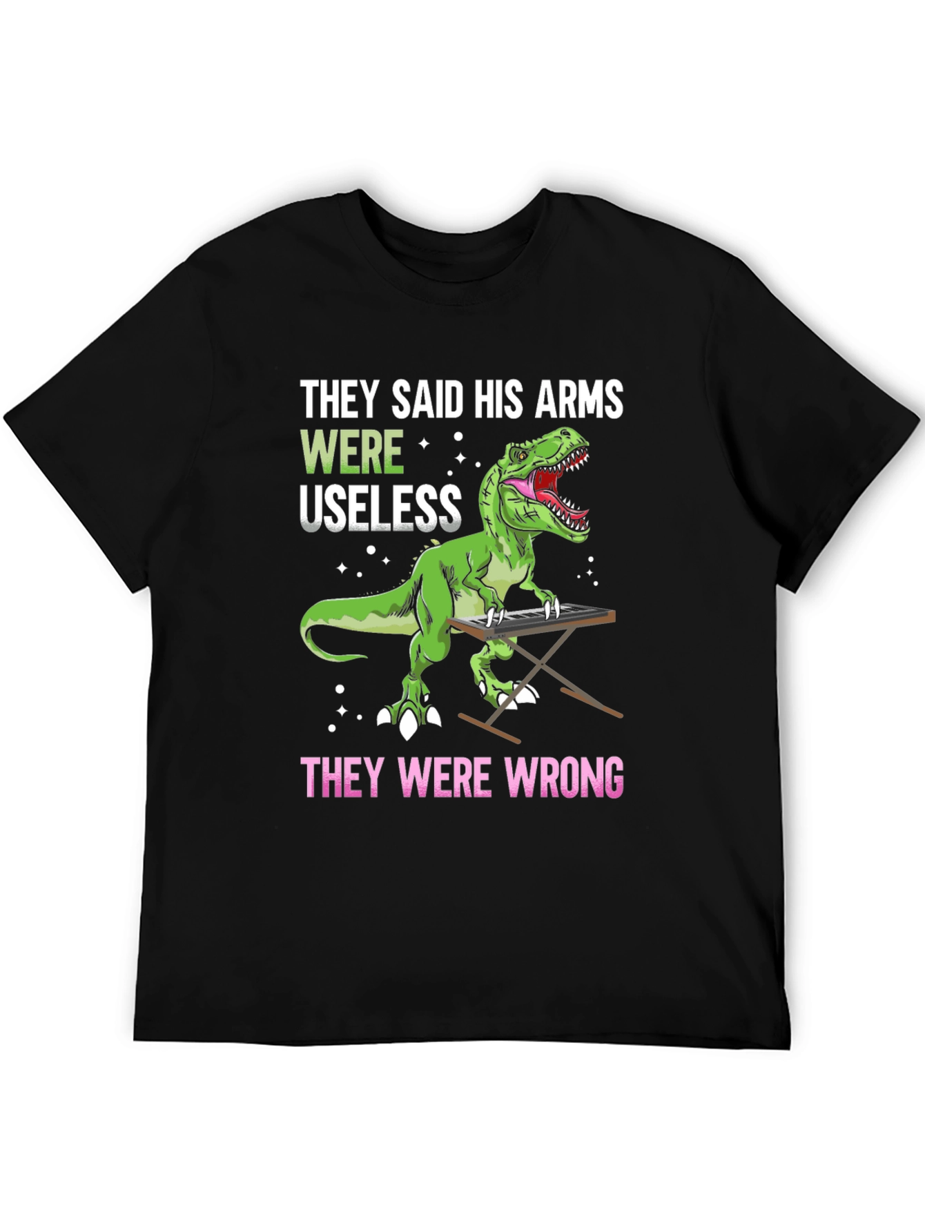 Dinosaur Playing Piano Graphic T-Shirt