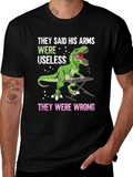Dinosaur Playing Piano Graphic T-Shirt