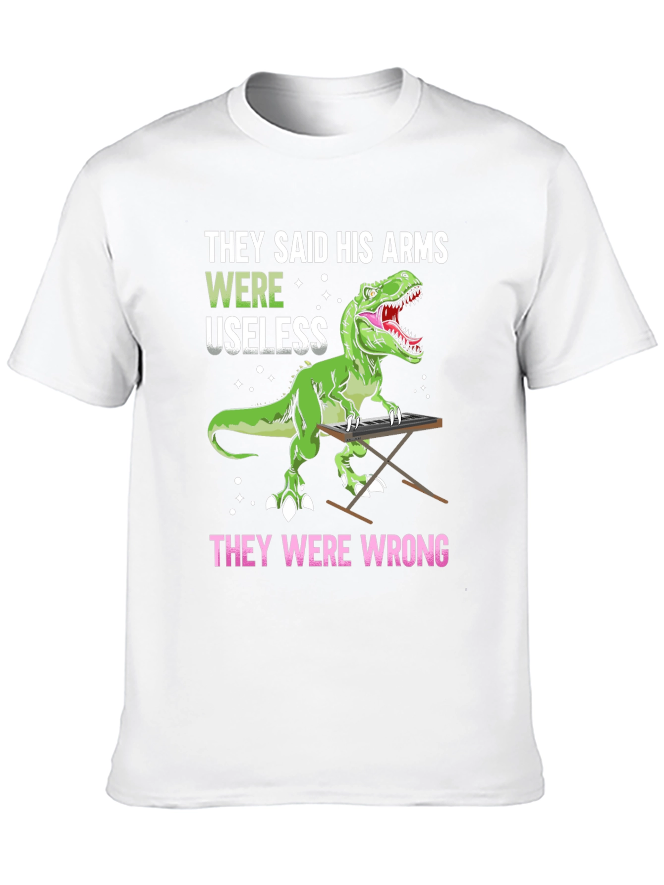 Dinosaur Playing Piano Graphic T-Shirt