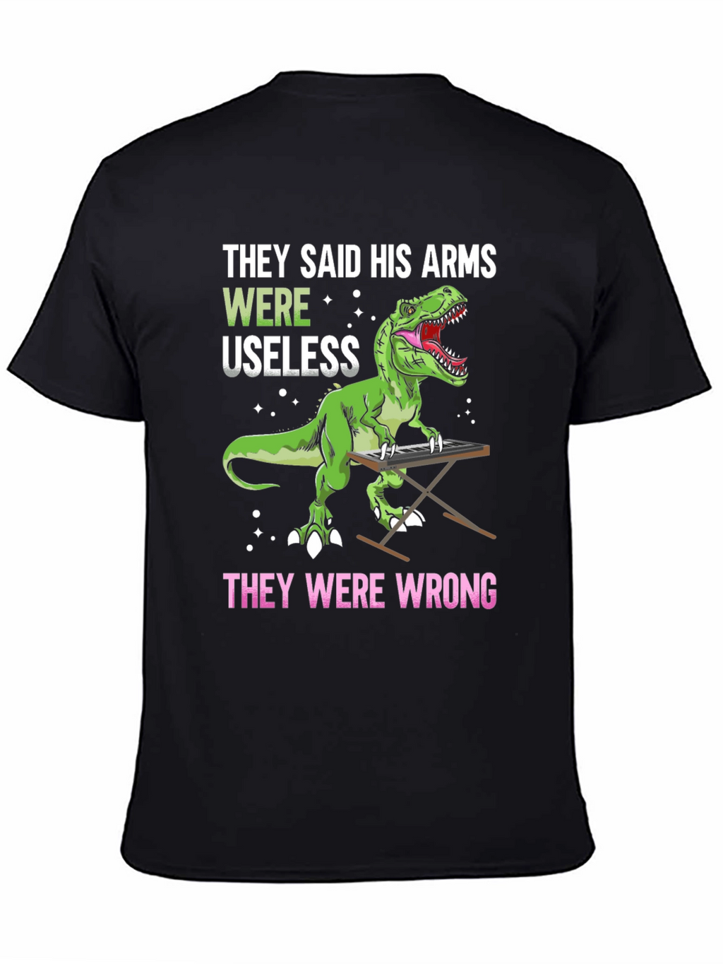 Dinosaur Playing Piano Graphic T-Shirt