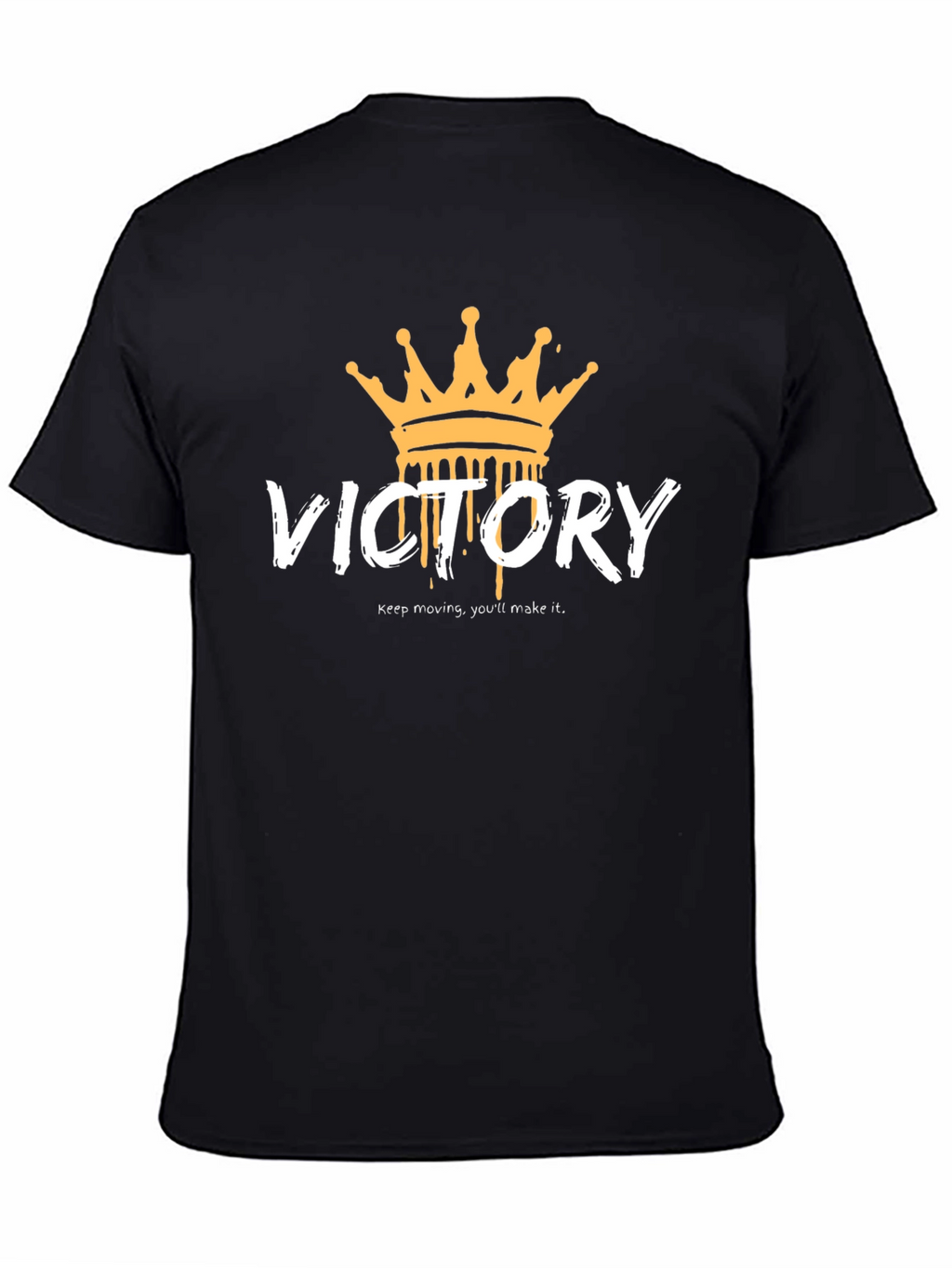 Victory Crown Graphic Tee - Black Cotton T-Shirt