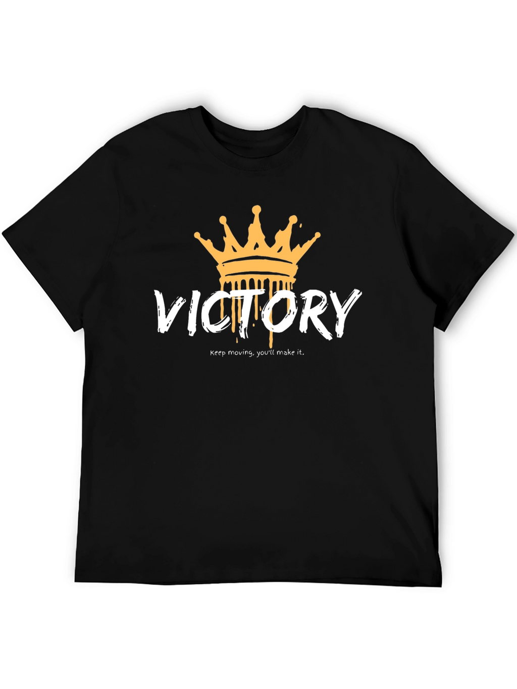 Victory Crown Graphic Tee - Black Cotton T-Shirt