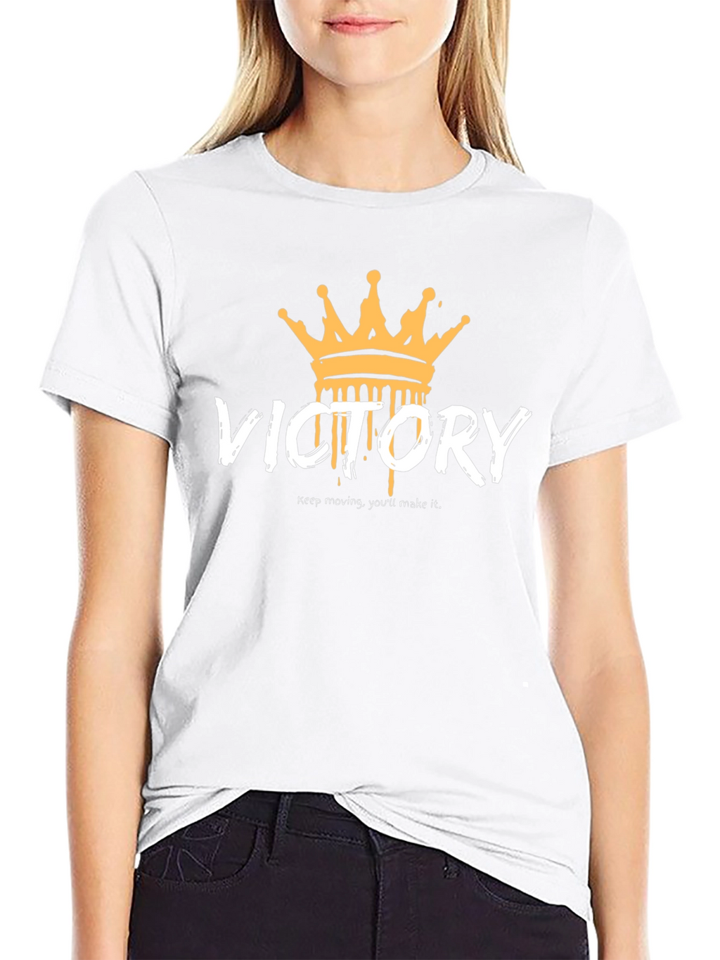 Victory Crown Graphic Tee - Black Cotton T-Shirt