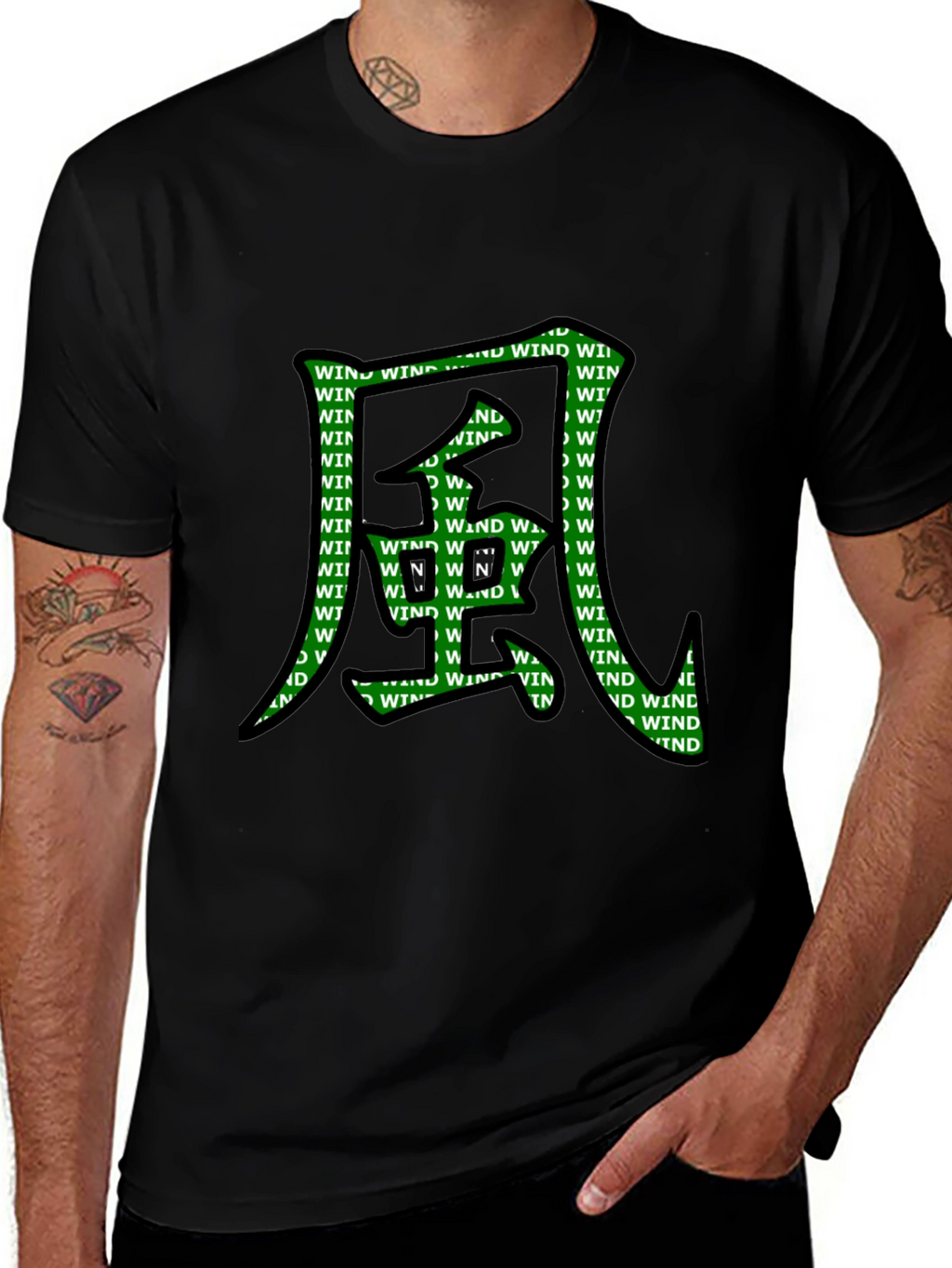 Wind Kanji Graphic T-Shirt - Unique Design