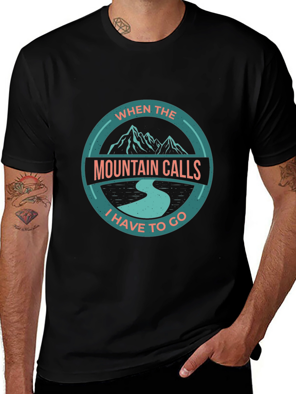 Mountain Calls Black Graphic T-Shirt