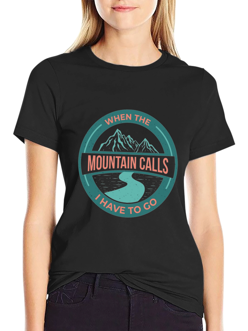 Mountain Calls Black Graphic T-Shirt