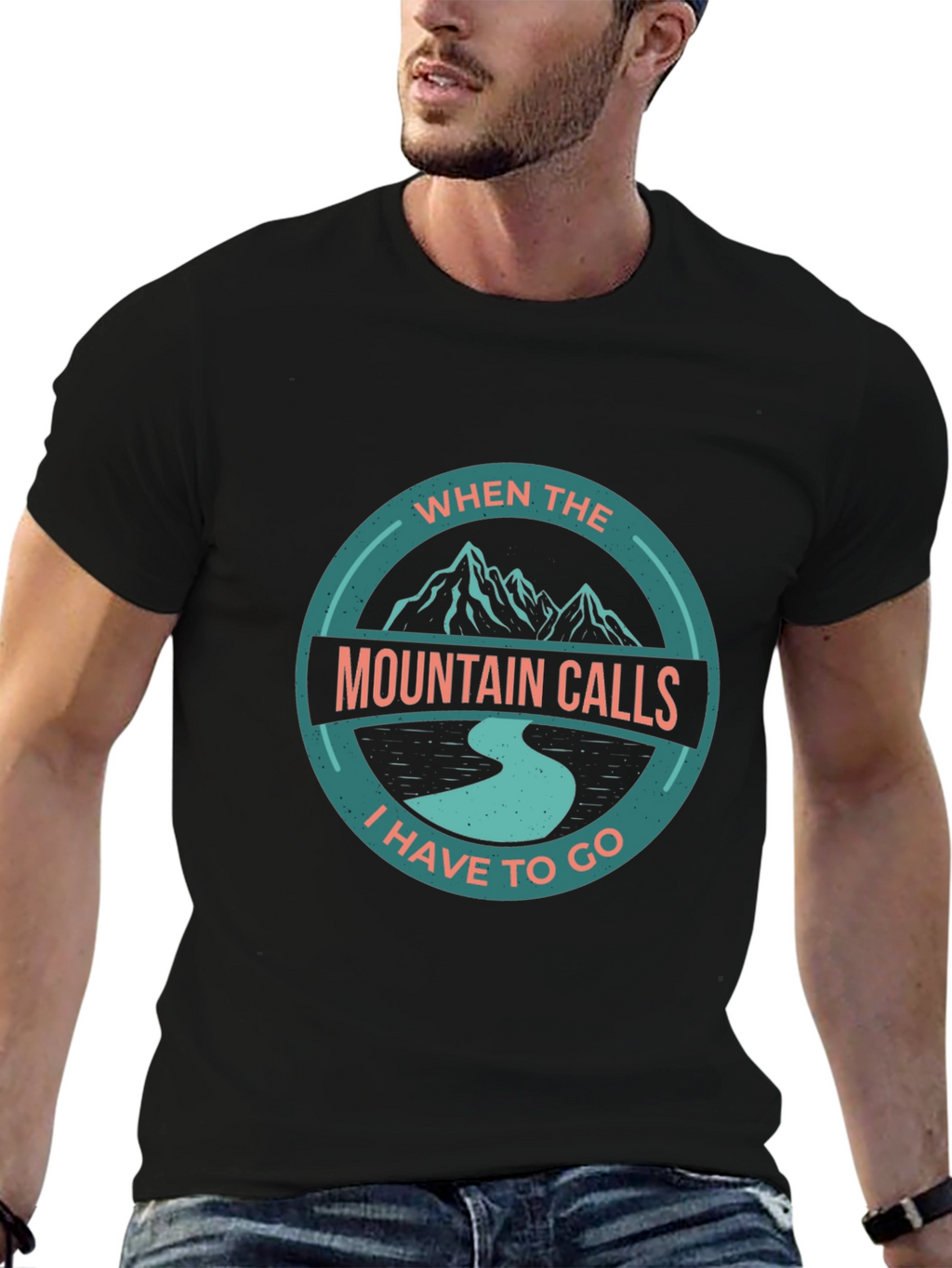 Mountain Calls Black Graphic T-Shirt