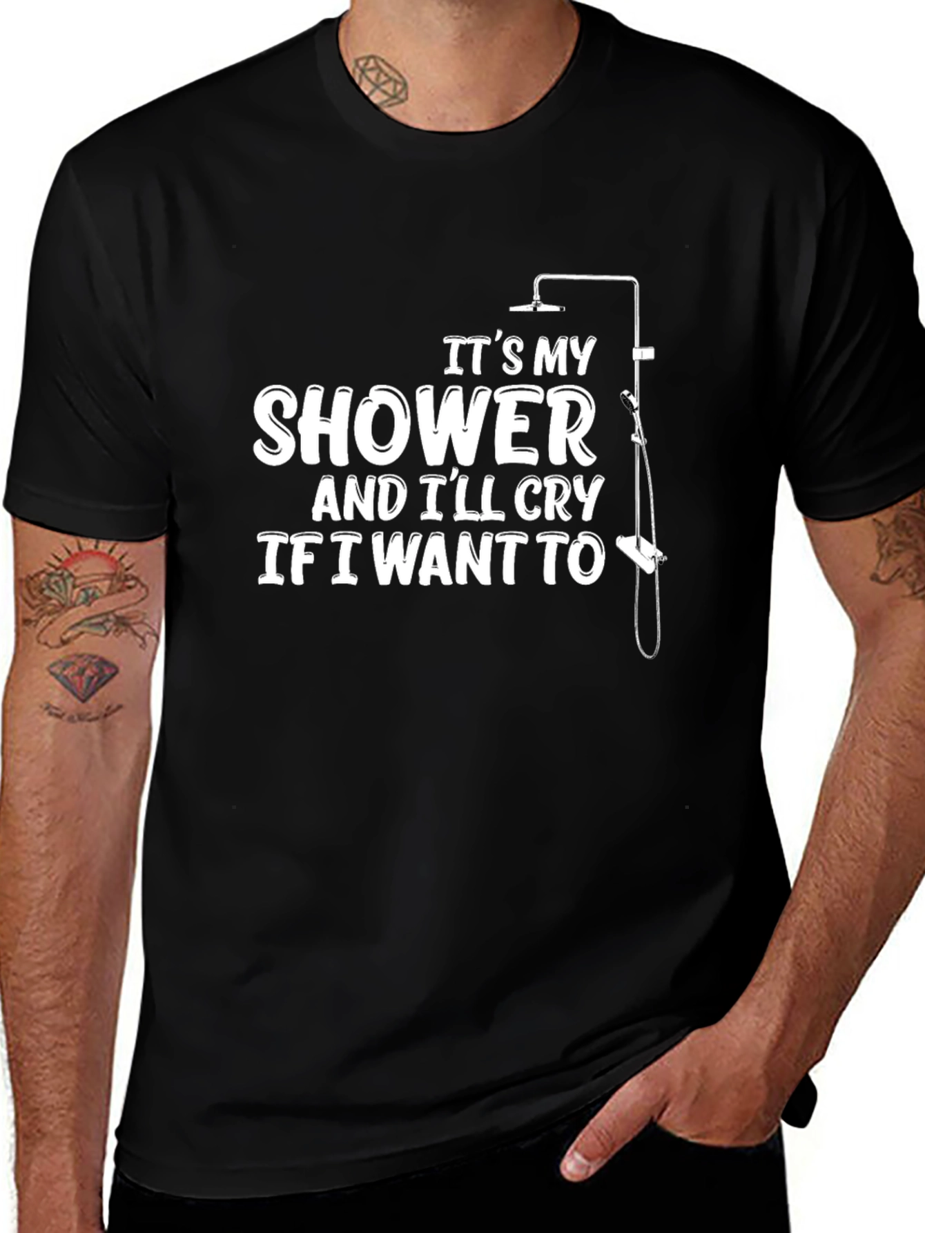 Shower Cry Tee - Funny Graphic T-Shirt