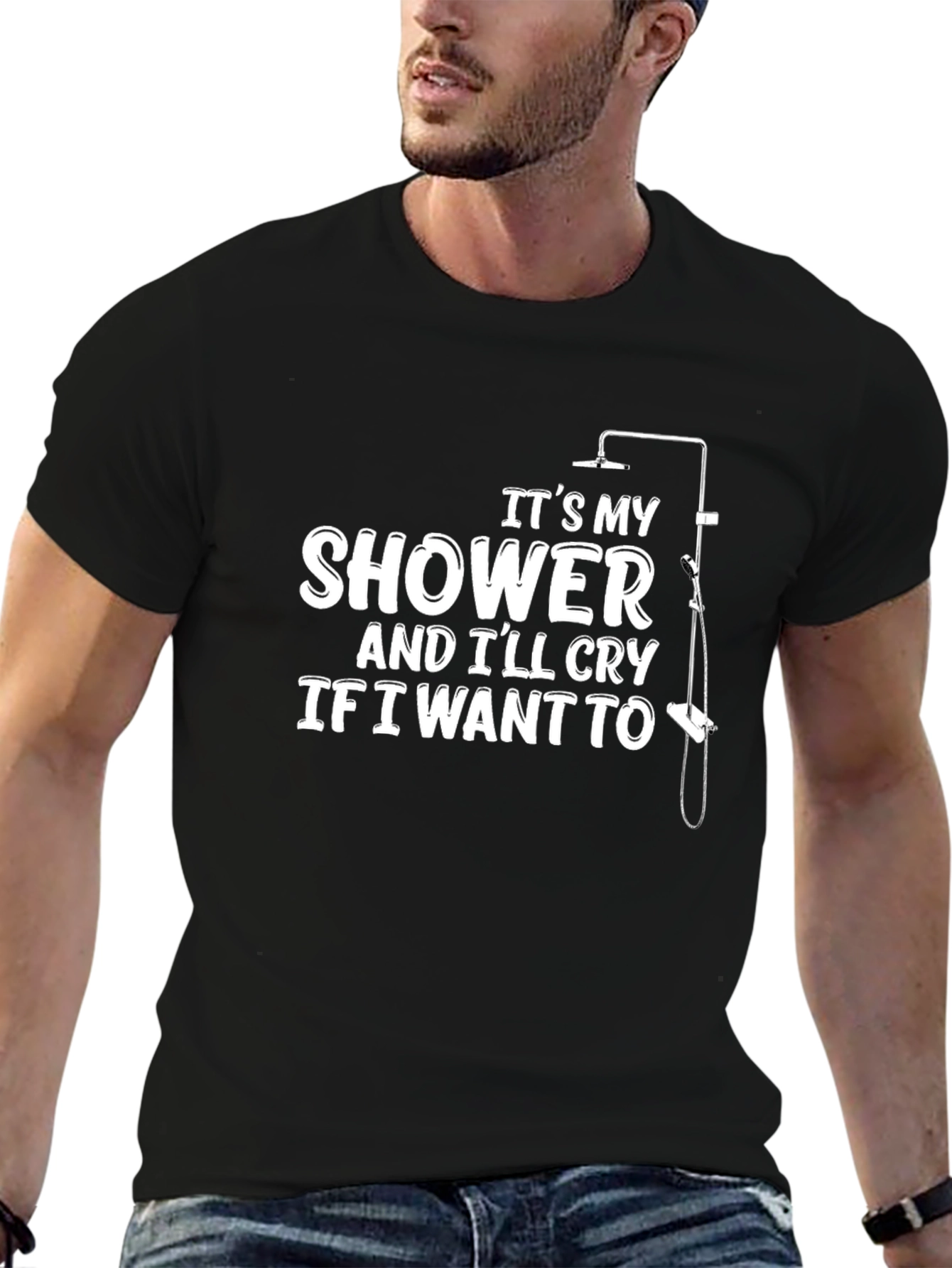 Shower Cry Tee - Funny Graphic T-Shirt