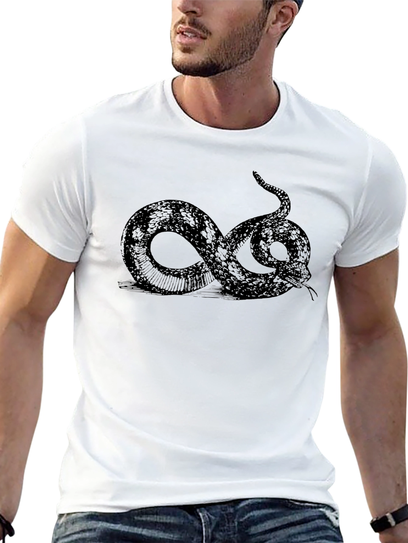 Black Snake Graphic Tee - Classic Style