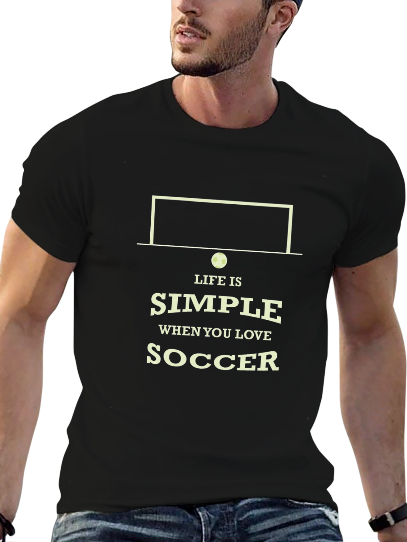 Life is Simple Soccer T-Shirt - Black