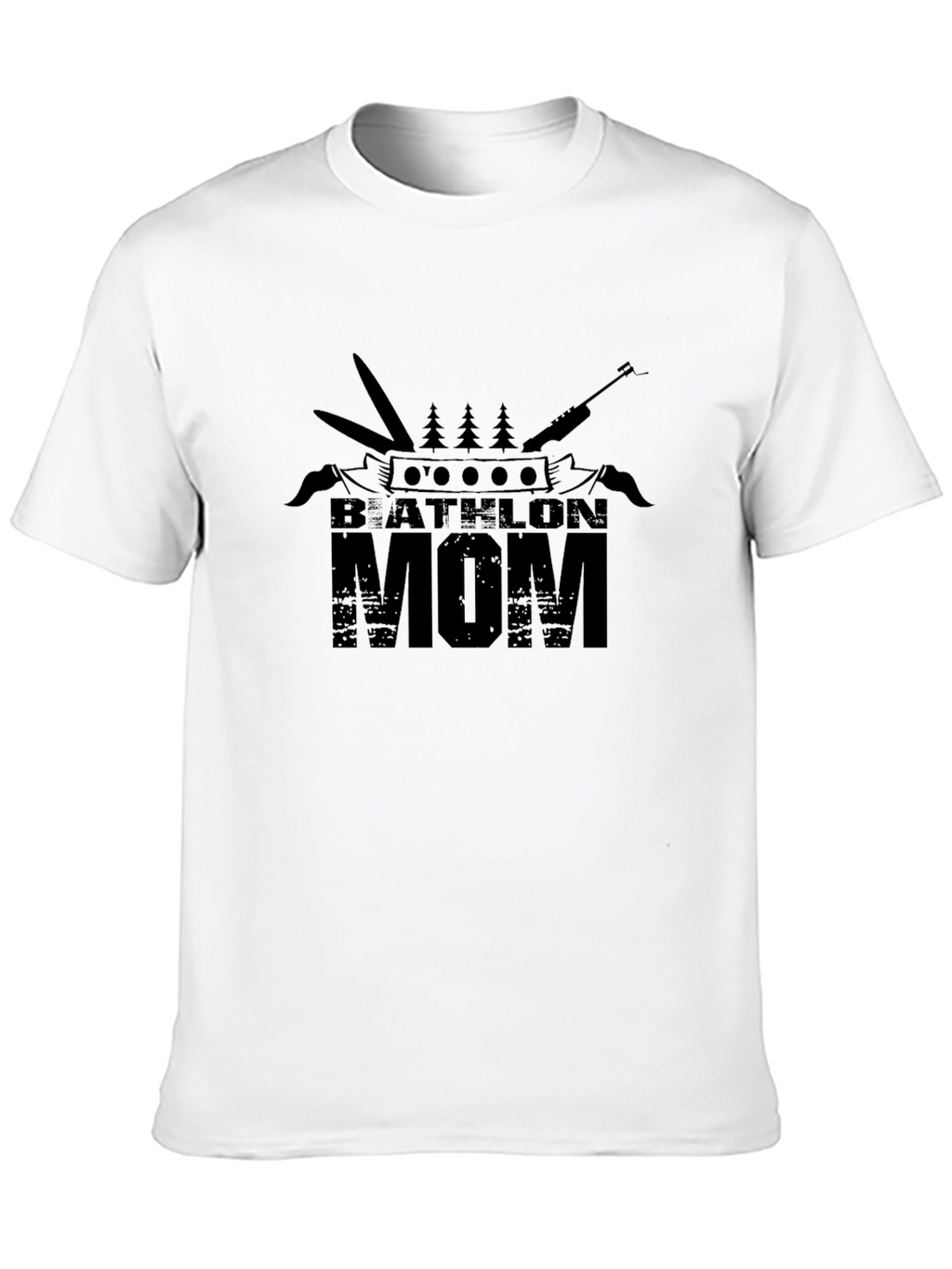Biathlon Mom T-Shirt - Black Graphic Tee