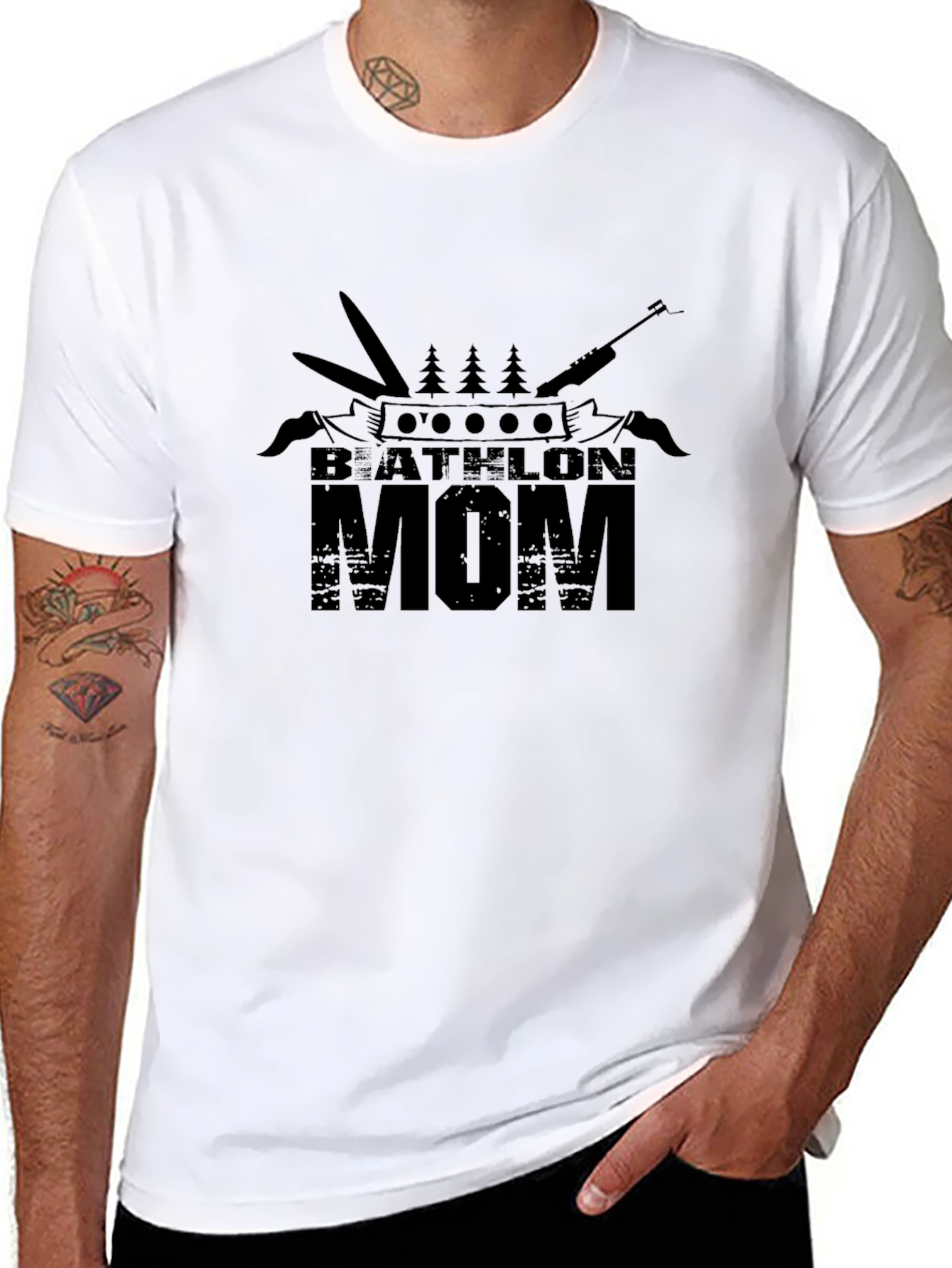 Biathlon Mom T-Shirt - Black Graphic Tee