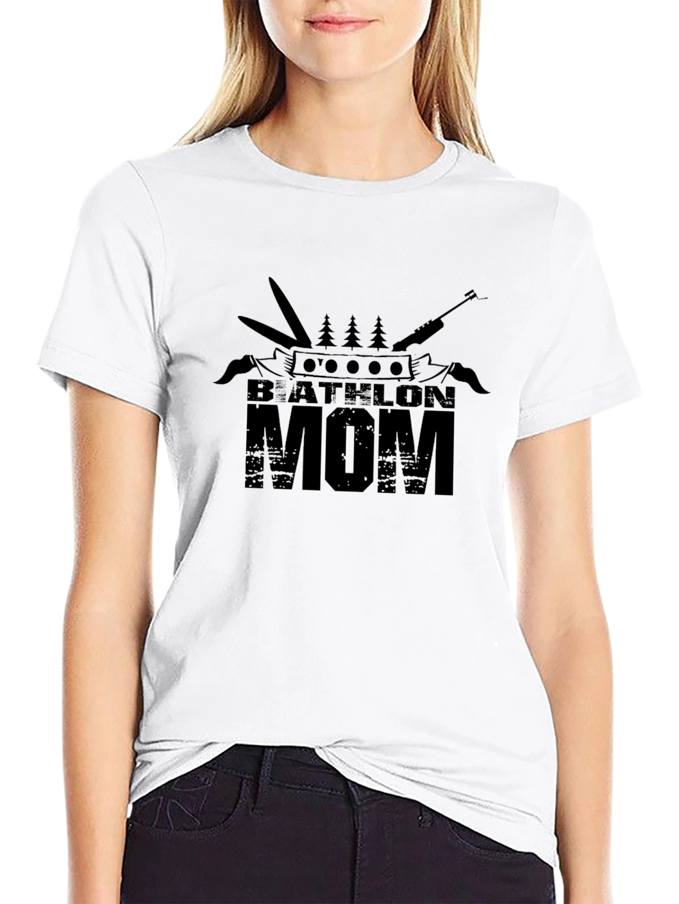 Biathlon Mom T-Shirt - Black Graphic Tee
