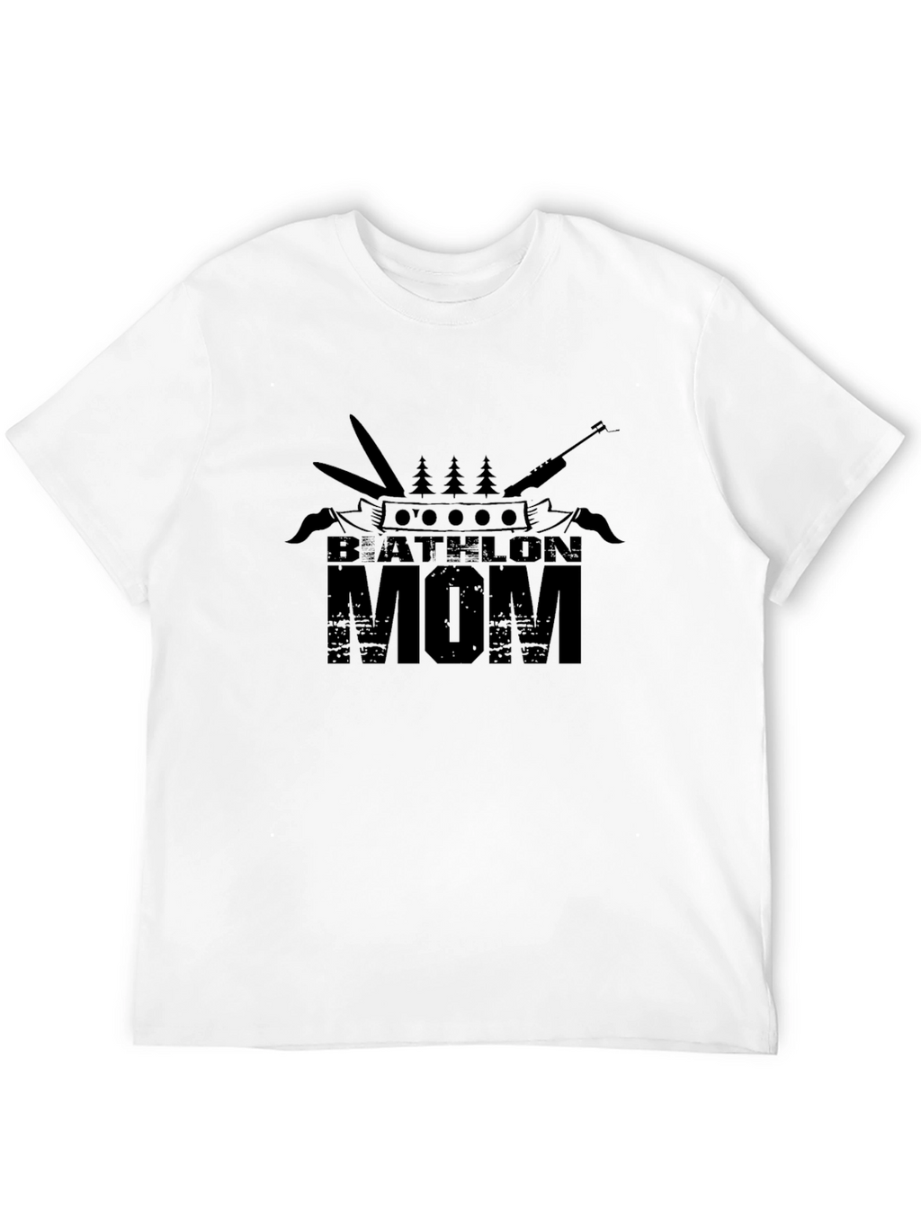 Biathlon Mom T-Shirt - Black Graphic Tee