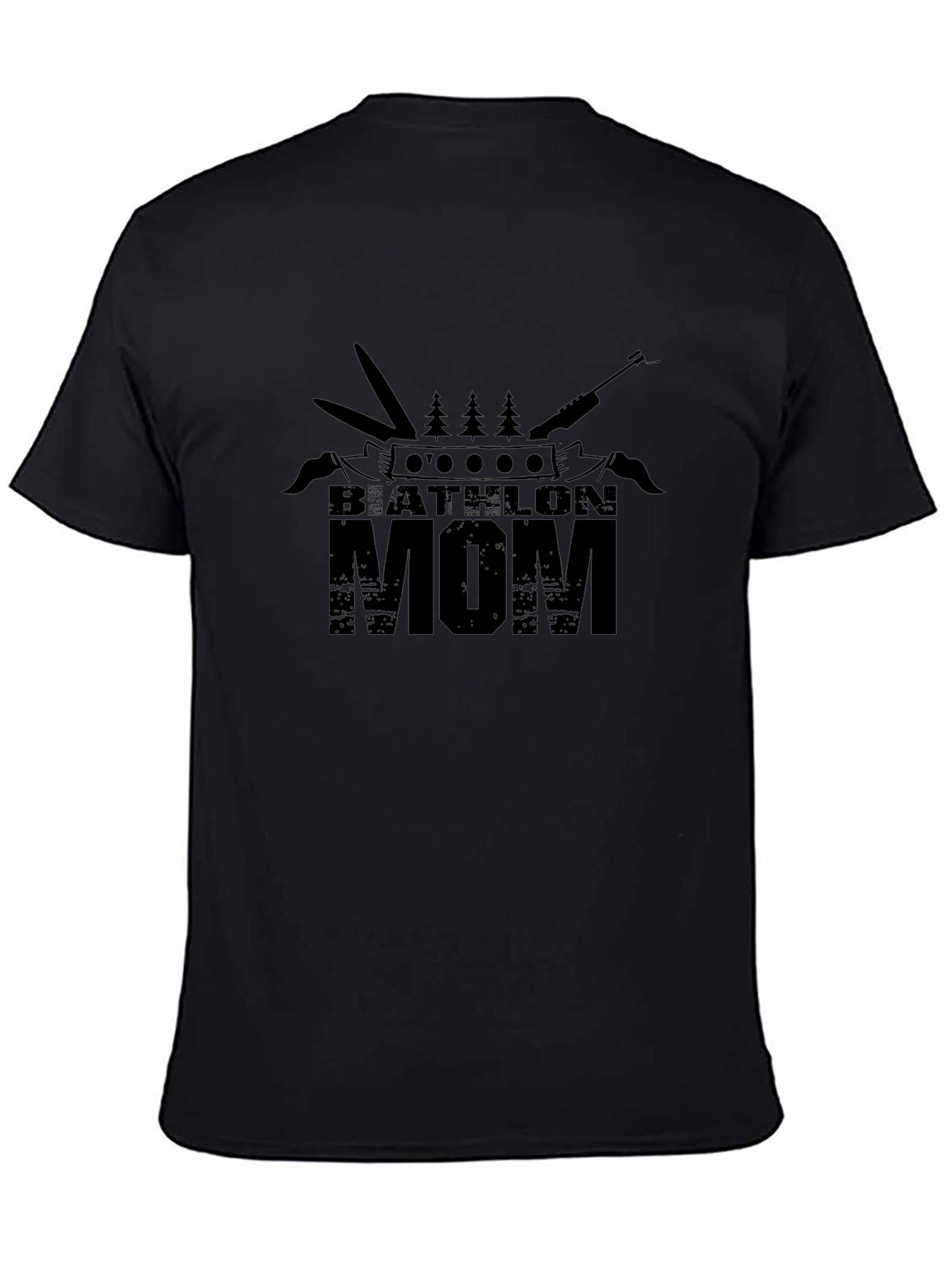 Biathlon Mom T-Shirt - Black Graphic Tee