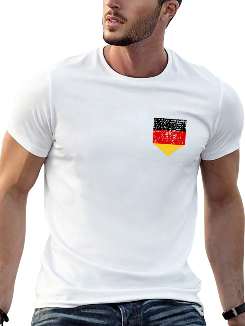 German Flag Pocket Tee - Distressed Design