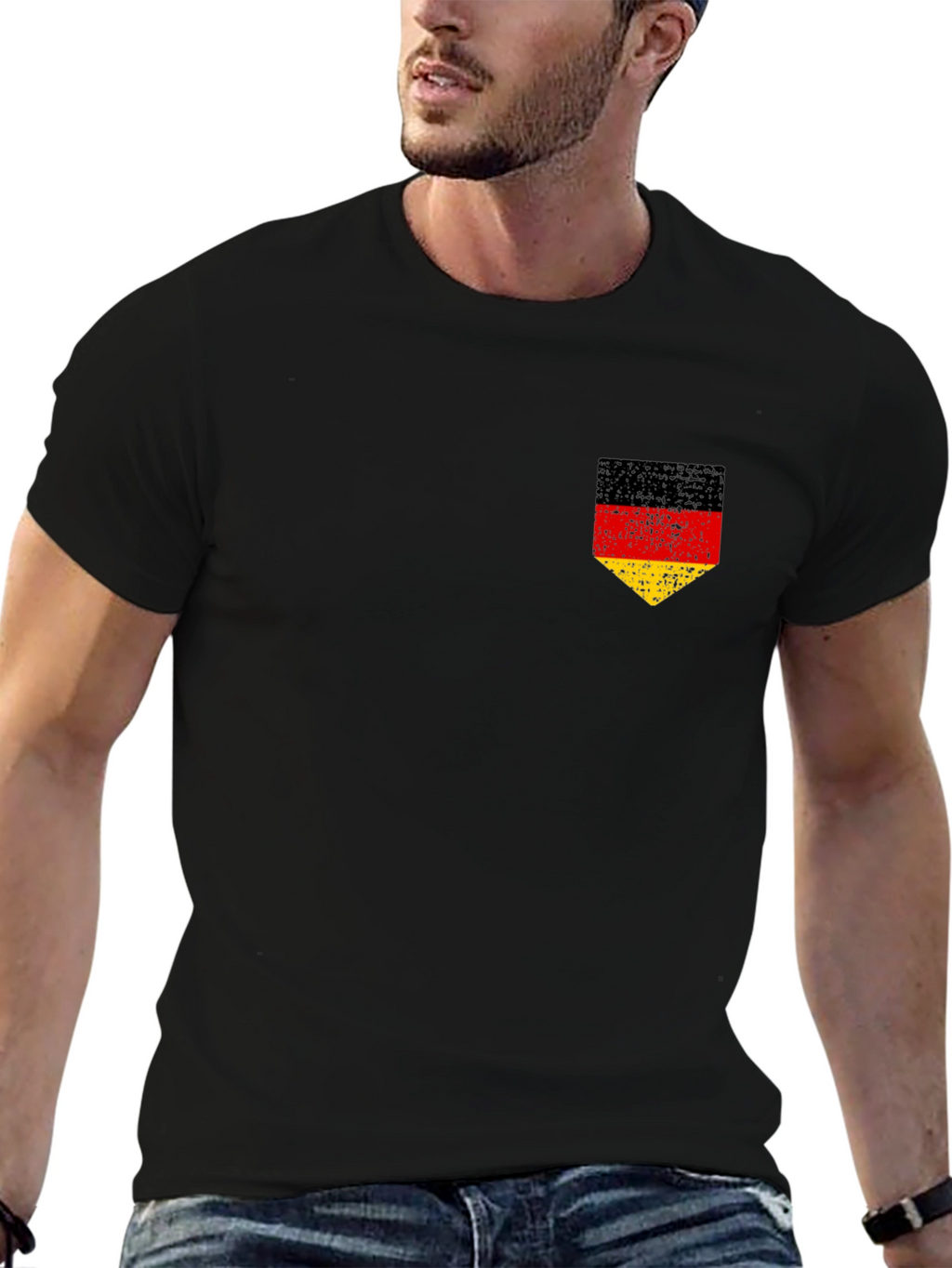 German Flag Pocket Tee - Distressed Design