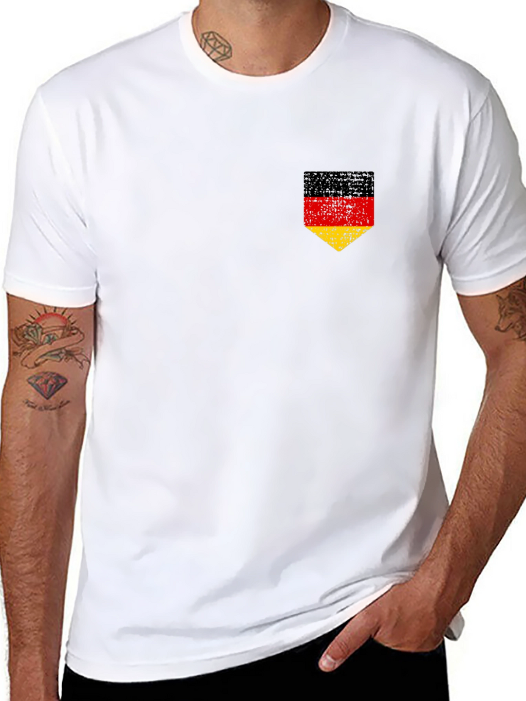 German Flag Pocket Tee - Distressed Design