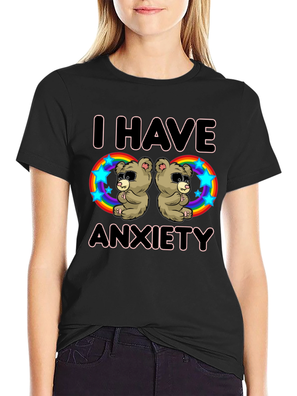 Anxiety Bear Graphic T-Shirt - Quirky Comfort