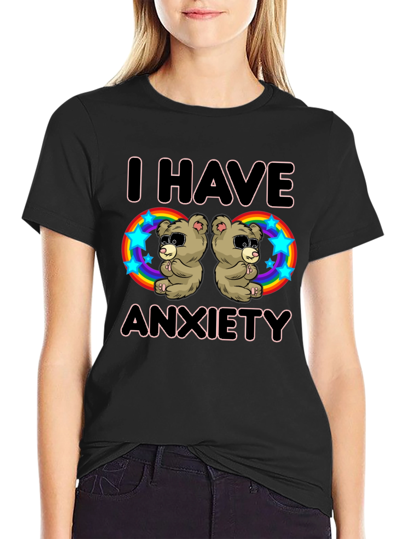 Anxiety Bear Graphic T-Shirt - Quirky Comfort